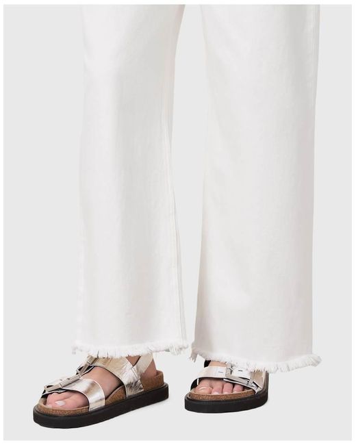 AllSaints White Isla Leather Sandals