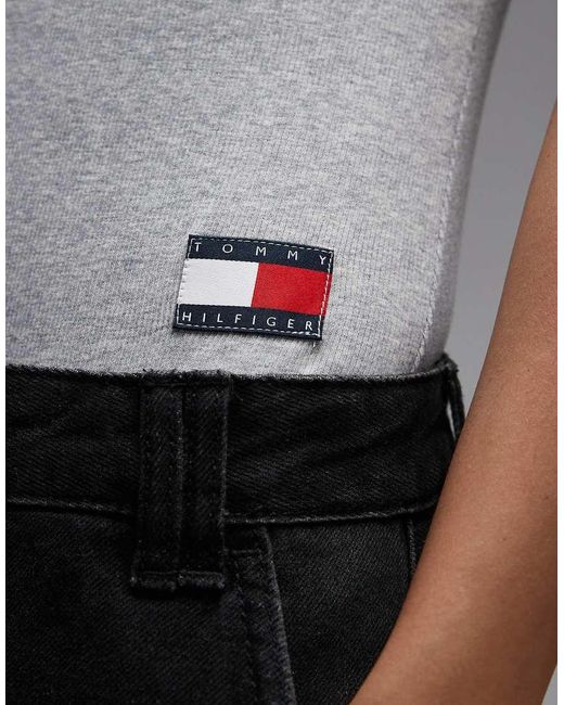 Tommy Hilfiger Gray Heritage Rib Bodysuit
