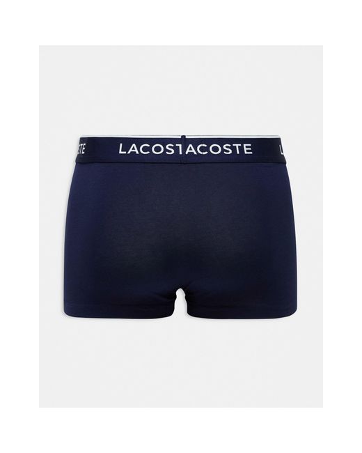Lacoste – 3er-pack mehrfarbige unterhosen in Blue für Herren