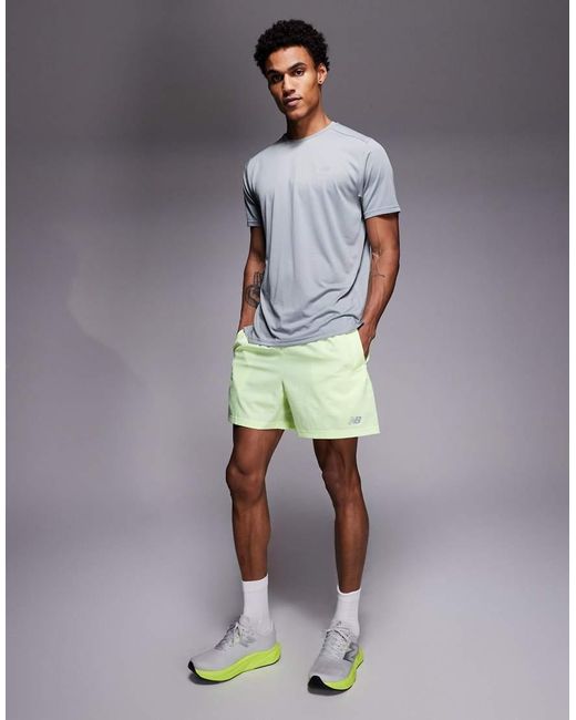 New Balance Gray Sport Essentials 5 Inch Shorts for men
