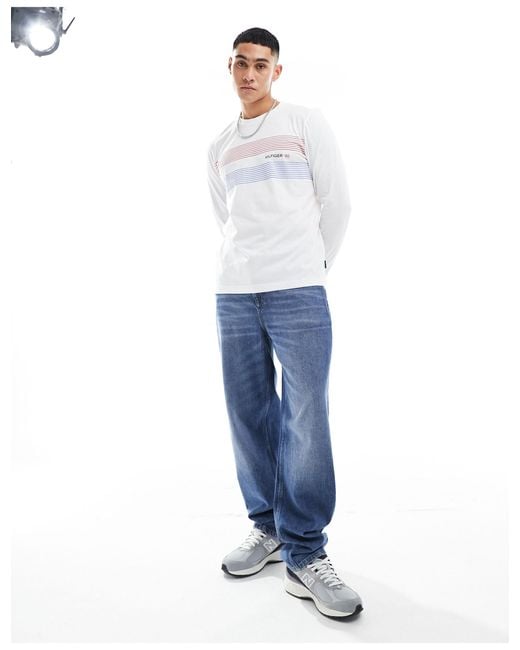 Tommy Hilfiger White Chest Hilfiger 85 Long Sleeve T-shirt for men