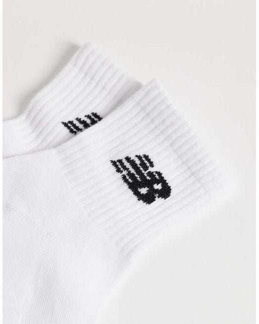 New Balance White Logo Ankle Sock 3 Pack for men