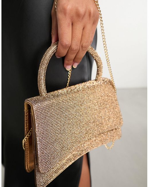 True Decadence embellished envelope clutch bag with scallop