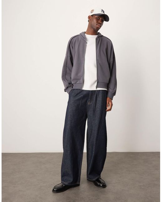 ASOS – kastiger oversize-kapuzenpullover in Gray für Herren