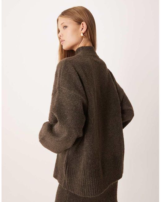 Pretty Lavish Natural Camille Knit Balloon Sleeve Jumper Co-ord