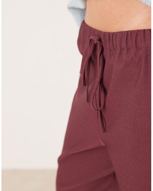 Pantalon ample habillé à enfiler - prune ASOS en coloris Purple