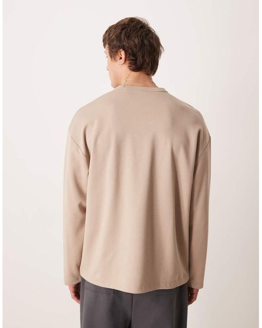 ASOS Natural Breathemaxtm Heavyweight Oversized Long Sleeve T-shirt for men