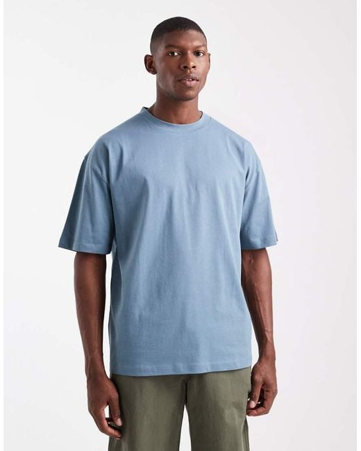 ASOS Blue Essentials Oversized Crew Neck T-shirt for men