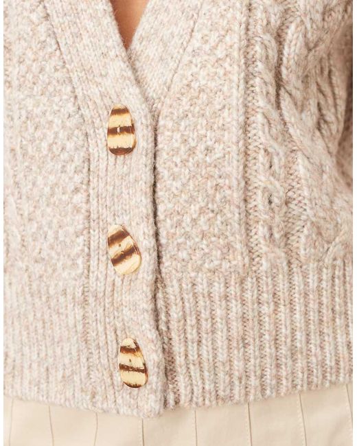 ARRANGE Natural Cable Knit Tank Cardi