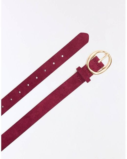 Bershka Blue Leather Effect Belt With Buckle