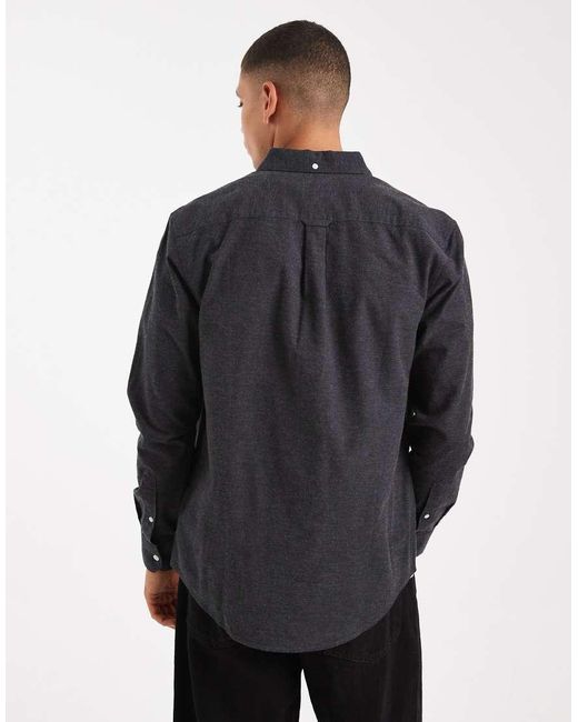 Camisa Gris Carbón De Manga Larga Steen De Farah de hombre de color Blue