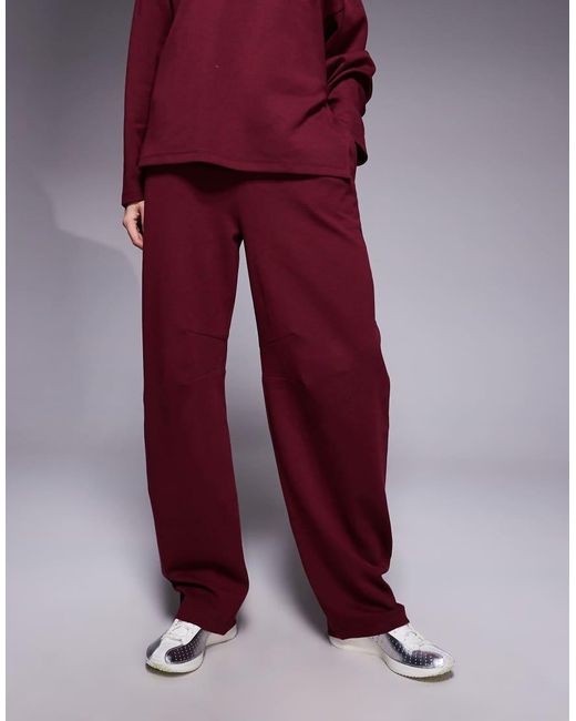 ASOS Red Asos Design Tall Interlock Barrel Leg Jogger