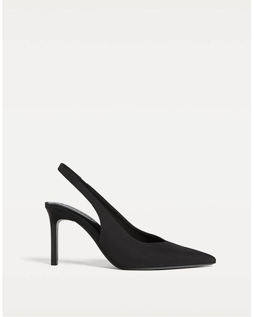 Stradivarius Black High-Heel Slingback