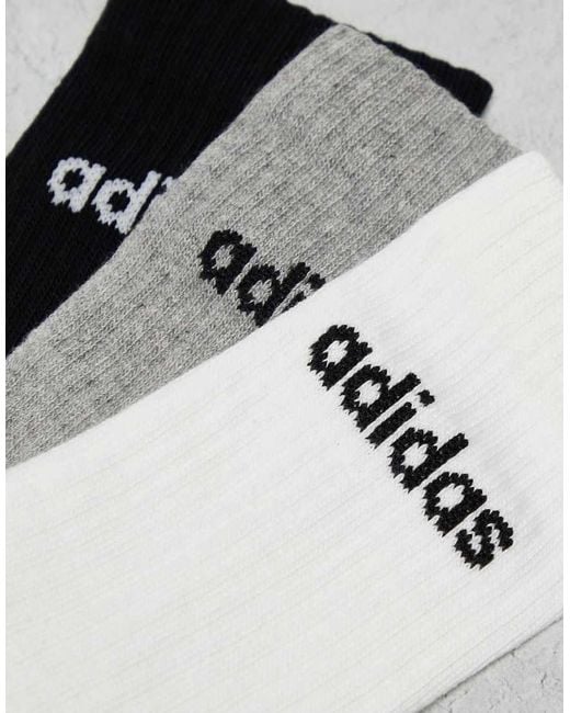 Confezione Da 3 Paia Di Calzini A Meta Polpaccio Bianchi Grigi E Neri di adidas Originals in Bianco Lyst