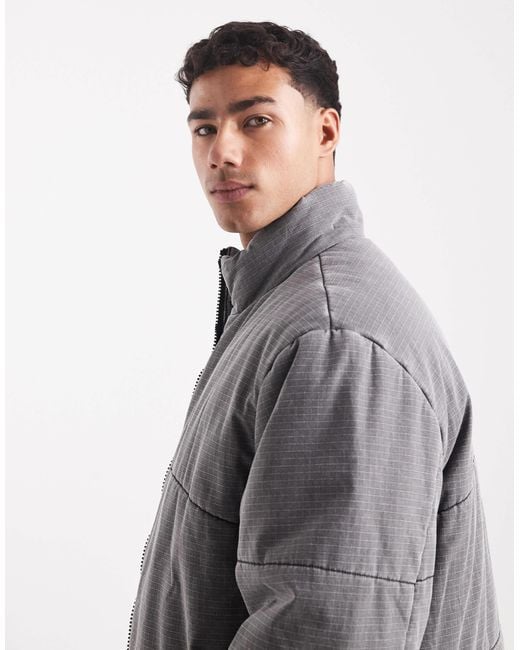 ASOS Gray Ripstop Puffer for men