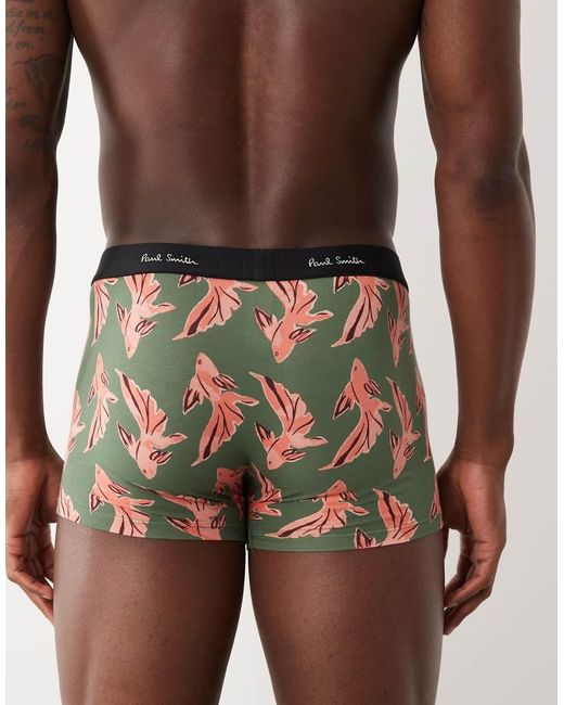 Paul Smith Brown Fish Printed Trunks for men