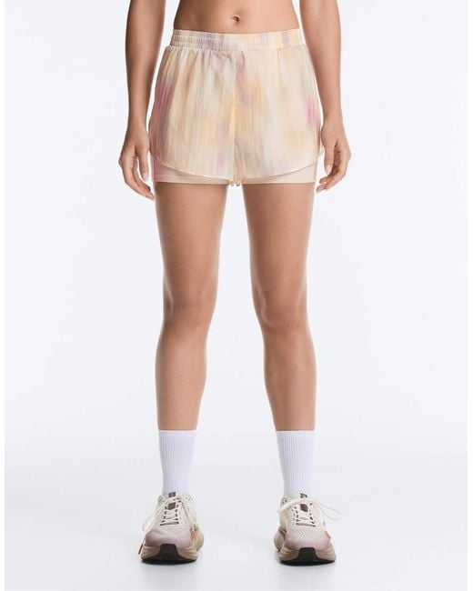 Oysho Yellow Mid-rise 2-in-1 Tie-dye Technical Shorts