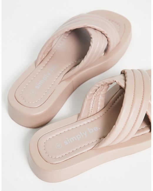 Simply Be Natural Wide Fit Padded Flatform Sandals