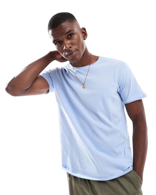 T-shirt à manches courtes et ourlet brut - clair Brave Soul pour homme en coloris Blue