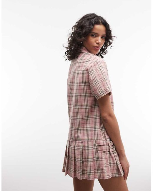 The Ragged Priest Pink Pleated Mini Shirt Dress
