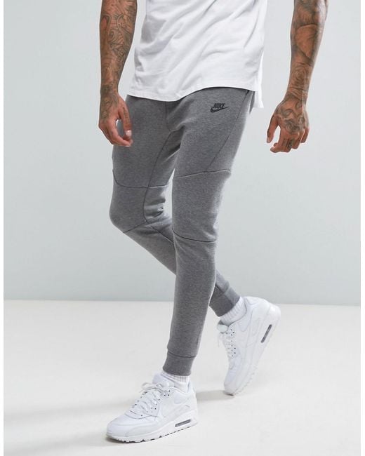 Nike Gray Tech Fleece Skinny Joggers In Grey 805162-091 for men