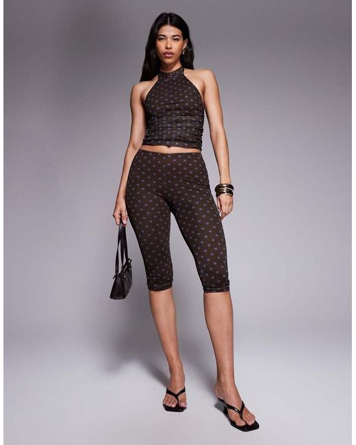 Kaiia Black Exclusive Double Layered Slinky Mesh Halterneck Top Co-Ord