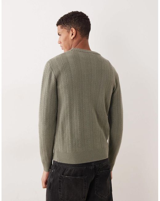 Pull en maille texturée - sauge Mango pour homme en coloris Gray