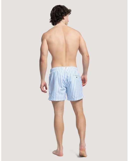 Apreslife Blue Stripe Swim Shorts for men