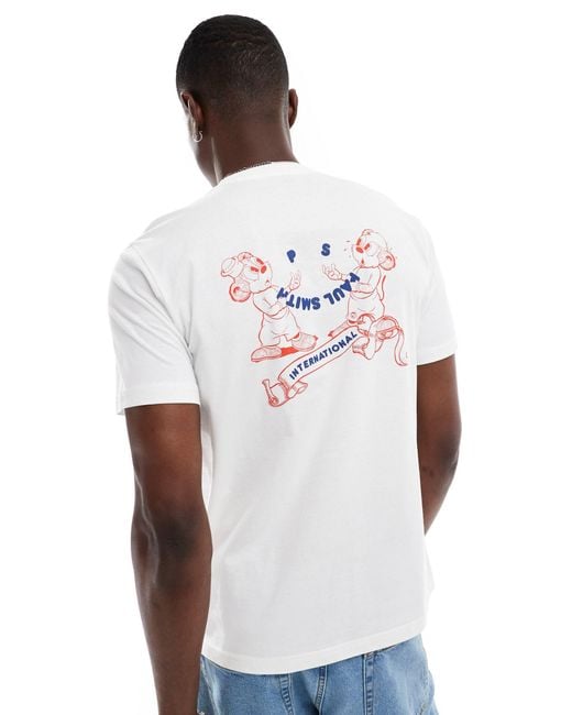 PS by Paul Smith White T-shirt With Front And Back Mouse Print for men