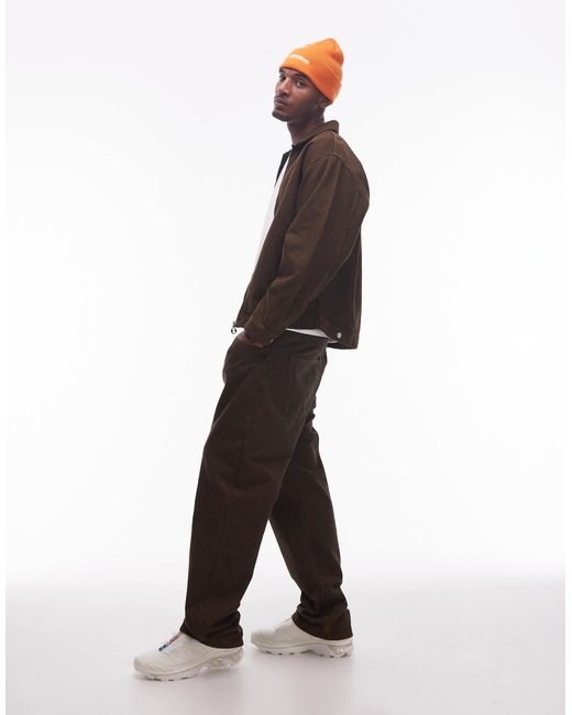 No Problemo Brown Nayoka Baggy Jean Co-Ord for men