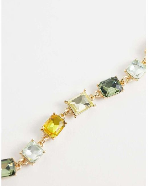 ASOS Metallic Crystal Stone Set Necklace for men