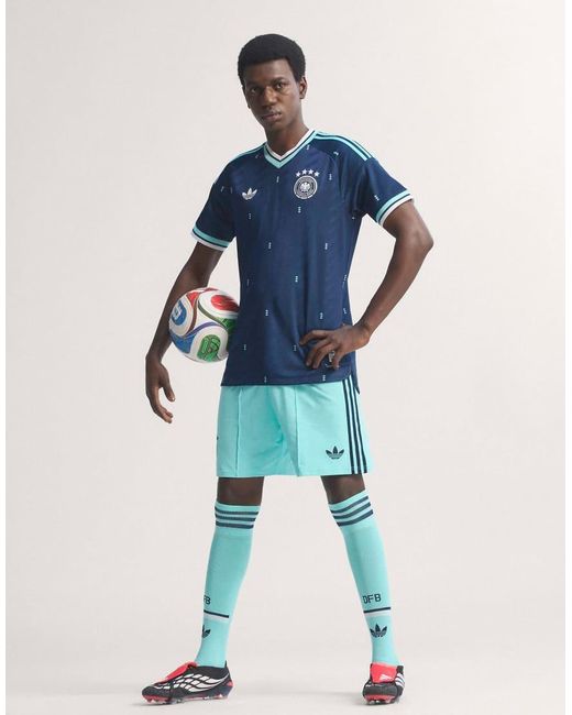 Adidas Originals Blue Germany 26 Away Authentic Jersey for men