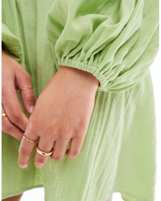 ASOS Green Double Cloth Trapeze Mini Dress
