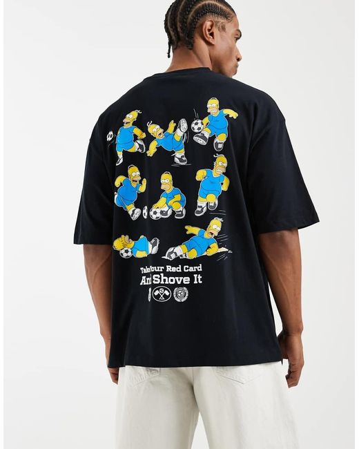 ASOS Blue Oversized T-shirt With The Simpsons Print for men