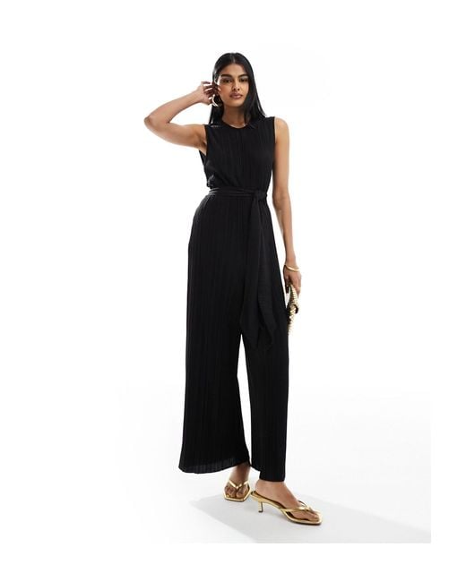 & Other Stories White Wide Leg Stretch Jumpsuit With Side Tie Detail