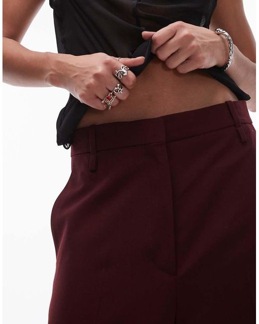 ARKET Broek Met Rechte Pijpen Van Wolmix Met Stretch En Platte Voorkant in het Red