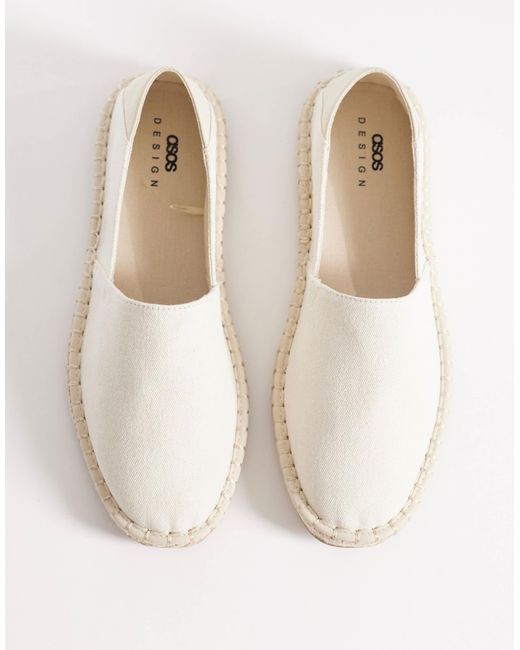 ASOS White Espadrilles With Step Down for men