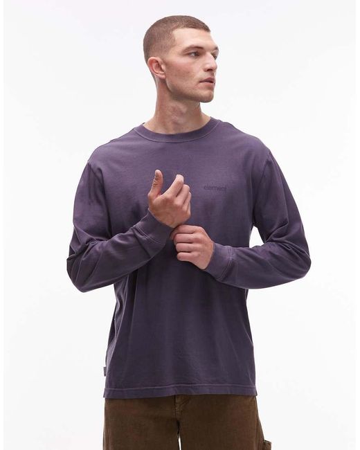 Camiseta Morada De Manga Larga Con Logo Lowcase De -Morado Element de hombre de color Blue