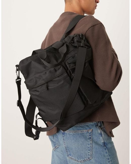 Mango Black Double Pocket Rucksack for men