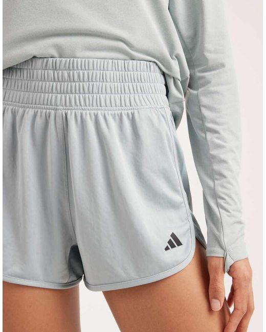 Adidas Originals Gray Pacer Essentials Knit High-Rise Shorts