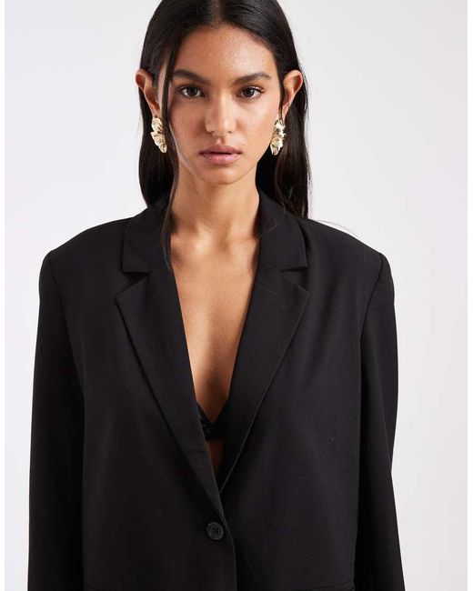 Pieces Black Oversized Tailored Blazer Co-ord