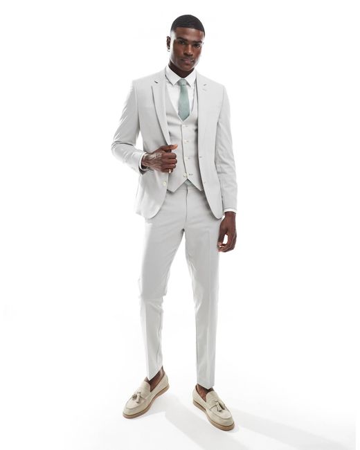 ASOS – skinny-fit-anzugjacke in White für Herren