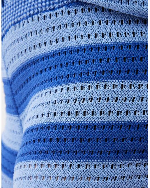 ASOS Blue Asos Design Curve Sally Beach Knit Short Co Ord