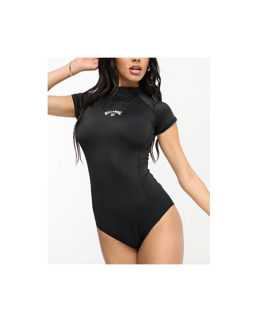 Billabong Black Tropic Short Sleeve Surf Swimsuit