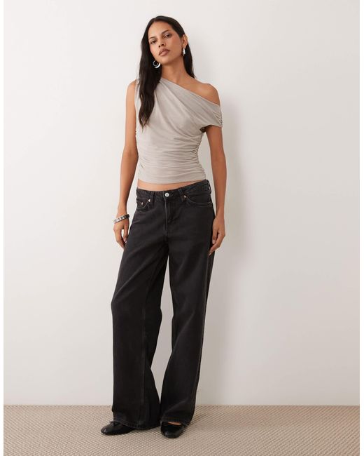 Mango Gray Asymmetric Top