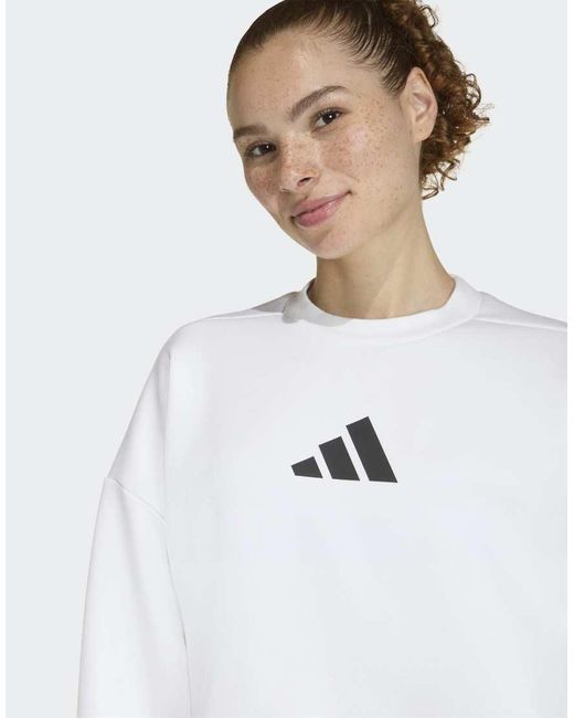 Adidas Originals White Adidas Z.N.E. Sweatshirt