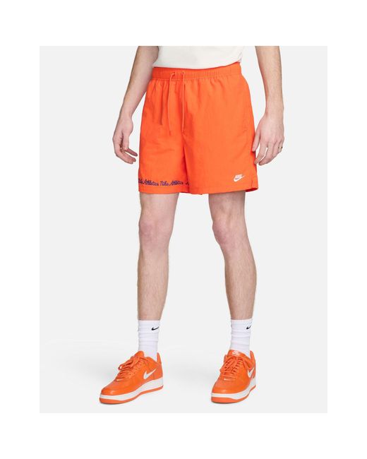 Nike Orange Club Varsity Shorts for men