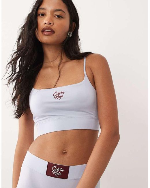 Calvin Klein Blue Modern Logo Patch Bralette