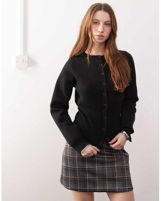 Motel Black Subra Long Sleeve Cardigan