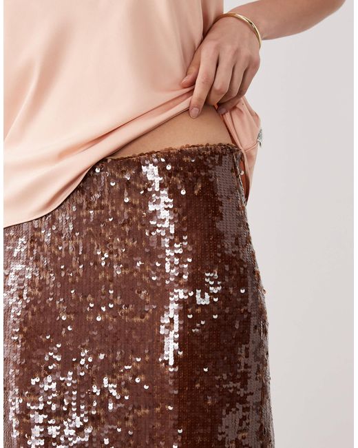 Mango Black Sequin Knee Length Skirt